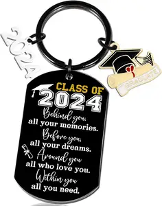 2024 Graduation Gifts for Her Him Class of 2024 College High School Grad Keychain Inspirational Senior Students Graduate Gifts