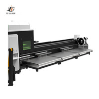 Machine de découpe laser à trois chucks pour tubes en aluminium et métaux, 12 kW, haute vitesse, 5 axes CNC, IA, HIWIN, épaisseur 10-60 mm