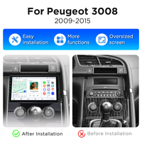 Radio Junsun con Carplay y Android Auto Inalámbrico para Peugeot 3008 2013-2015, Reproductor de DVD para Auto, Estéreo Multimedia 2 DIN con Navegación GPS