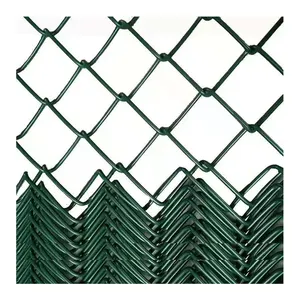 8 kaki 9 gauge galvanis pagar Berlian Tautan kawat topan pagar 8 kaki 6 kaki chainlink pagar pvc hitam rantai berlapis gulungan pagar