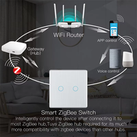 Interrupteurs intelligents à écran tactile en verre trempé ECO-NEWLEAF 1/2/3/4 voies, application Smart Life, contrôle sans fil Zigbee/WIFI, 10A, garantie 1 an