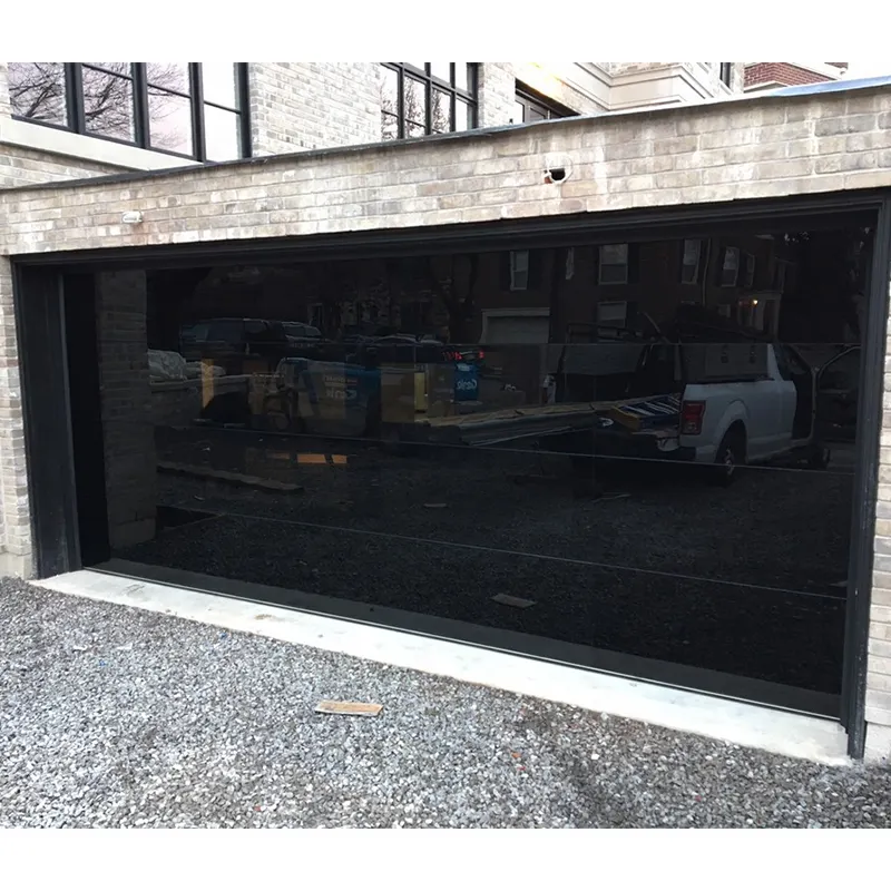 Hihaus residential automatic overhead aluminum frameless glass garage door
