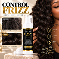 Mousse Rambut Alami Profesional, Busa Penata Rambut Tahan Lama, Tidak Mengelupas, Mendefinisikan Rambut Keriting, Produk Pelembap untuk Rambut Keriting