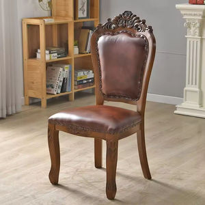 Chaise de salle à manger en bois massif à motif floral américain, design moderne, durable et stable, dossier en tissu, accoudoirs pour salon - Product Image 5