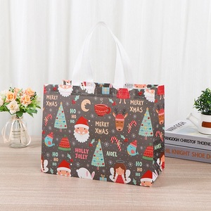 Bolsas de compras de copos de nieve esmerilada Tema blanco azul helado Suministros para festivales de las maravillas de invierno - Product Image 4