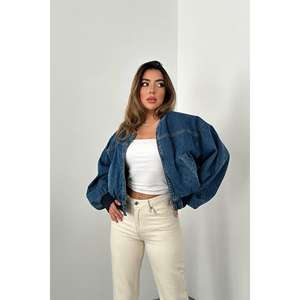 Chaquetas Bomber Vaqueras Azules para Mujer, Abrigos y Chaquetas al por Mayor, Categoría de Producto - Product Image 6