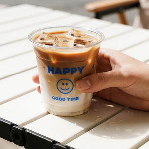 Logo personnalisé 8 12 16 24 oz gobelet jetable en plastique avec couvercle pour café, jus de fruit transparent pour animaux de compagnie, vente en gros de thé à bulles - Product Image 5