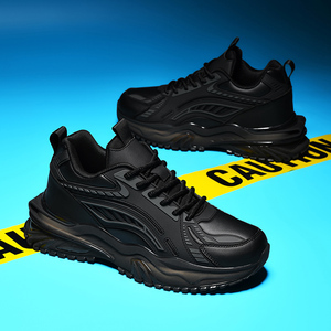 Chaussures de sport montantes décontractées pour hommes, style papa, avec semelle en caoutchouc TPU, imperméables, respirantes, en cuir microfibre, pour la marche - Product Image 2