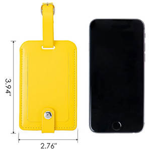 Étiquettes de bagages en cuir PU personnalisées avec porte-cartes, étiquettes de bagages en cuir véritable pour le voyage, personnalisables - Product Image 3