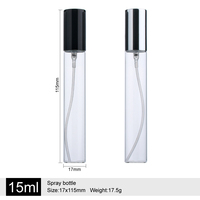 SUMEEAR Flacon de parfum portable mini 15 ml en verre transparent, rechargeable, avec pompe pulvérisatrice, échantillon, testeur, atomiseur, diffuseur à bâtonnets