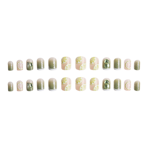 <span class=keywords><strong>Uñas</strong></span> Postizas Francesas Verdes <span class=keywords><strong>de</strong></span> Verano al por Mayor, 24 Uds., <span class=keywords><strong>Uñas</strong></span> Acrílicas Cortas Cuadradas con Limón y Purpurina, <span class=keywords><strong>Uñas</strong></span> Postizas <span class=keywords><strong>de</strong></span> Moda - Product Image 5