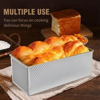 MIXWARES Ensemble de moules à pain rectangulaires ondulés – Moule de cuisson antiadhésif pour pain de mie, capacité 450 kg, outil de pâtisserie pour la maison et la cuisine