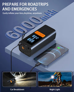 <span class=keywords><strong>Compresseur</strong></span> d'air portable sans fil pour pneus de voiture avec moniteur de pression, affichage numérique, lumière d'urgence et arrêt automatique - Product Image 6