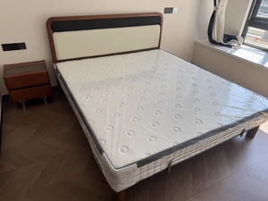 Liquidación de Almacén, Precio Bajo, Cama de Madera Maciza con Estructura de Madera de Boj, S-C-038, Cama de Madera Maciza con Estructura de Madera de Boj, Cuero Nappa Ecológico - Product Image 3