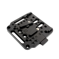 Plaque de batterie V-Mount femelle avec bloc triangulaire à dégagement rapide, adaptateur V-Lock en alliage d'aluminium, trous 1/4-20 et 3/8-16, noir