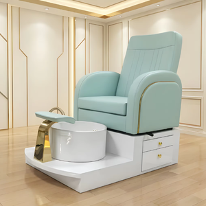 Juego de Muebles de Salón de Lujo en Cian Menta y Dorado 2026, Solución Integral de Suministro para Salones de Belleza, Spa, Barbería y Uñas Modernos - Product Image 4