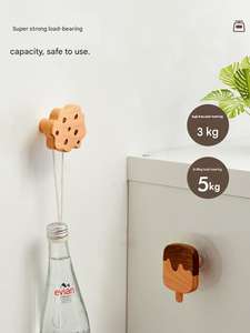 Porte-sac organisateur d'entrée mignon étagère murale flottante forme de crème glacée porte-manteau montage mural Organisation d'entrée - Product Image 3