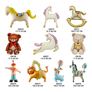 Ballons en aluminium mats animaux mignons et colorés pour la fête d'<span class=keywords><strong>anniversaire</strong></span>, jouets pour enfants, ballons de fête animaux Lion Zèbre - Product Image 1