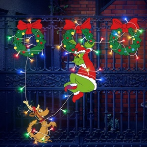 Panneau de Noël extérieur en PP avec piquets pour clôture de jardin, décoration de fête, service de découpe personnalisé - Product Image 1