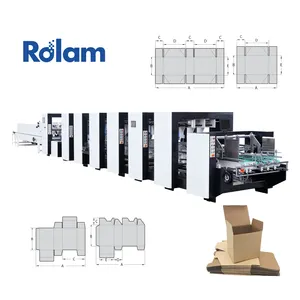 280m/min CE ISO Certified Zhejiang New Rolam Folder Gluer Factory Direct Automatic Folding Carton Gluing Machine