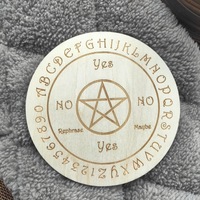 Pendule spirituel en bois éco-responsable transfrontalier en forme d'étoile à cinq branches avec base en bois gravée au laser