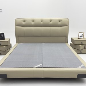 <span class=keywords><strong>Lit</strong></span> Queen Flottant Moderne Minimaliste Italien en Cuir avec Lumière LED à Capteur, Tête <span class=keywords><strong>de</strong></span> <span class=keywords><strong>Lit</strong></span> Capitonnée Douce, <span class=keywords><strong>Mousse</strong></span> Écologique - Product Image 5