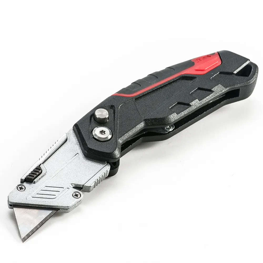 Foldable Aluminum Alloy Handle Retractable Blade Lock Back Design Box Cutter Folding Utility Knife