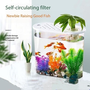 Mini Desktop rettangolare novizio acquario nuovo auto-circolante piccolo acquario eco-friendly ornamento di plastica per Desktop accessori - Product Image 3