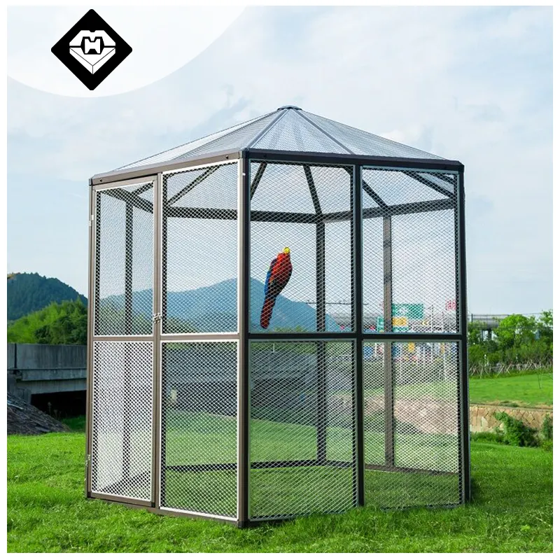 Gabbia per uccelli da esterno Kandang Burung con struttura in alluminio Deluxe di grandi dimensioni