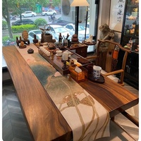Table à thé en bois massif de noyer, style chinois moderne, pour salon, station de préparation du thé, bureau de direction, table de réunion