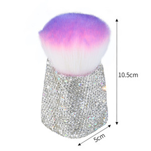 Makeup <b>Brush</b> Clean up Tools Nail Art <b>Brush</b> with Shiny Rhinestones Pink Nail Dust <b>Brush</b> for Manicure Beauty - Product Image 6