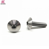 Sekrup Titanium/Baja Metrik Gr2 Gr5 M3 Kepala Datar Standar DIN7991 Merek WML