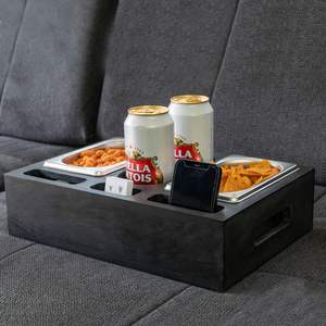 Переносная бамбуковая переноска для пива и закусок с телефоном и дистанционным управлением, органайзер для бамбуковых напитков, прямоугольный бамбуковый диван, коробка для закусок - Product Image 3