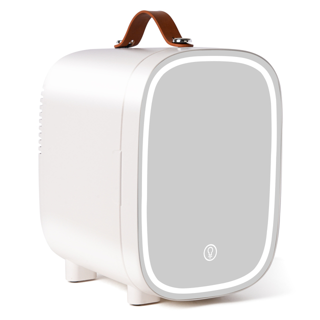 High Quality White LED Light Door Mini Skincare Fridge 4L Portable Mini Fridge Refrigerator with Mirror