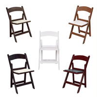 Chaise de pelouse de mariage pliante en plastique Wimbledon en résine de jardin d'extérieur légère et portable de couleur noire foncée unique
