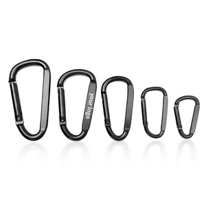 Moschettone All'Ingrosso da 7,6 cm (3 pollici) Total Black con Anello a D Piatto, Gancio Portachiavi da Viaggio Portatile in Lega di Alluminio con Logo Personalizzato Inciso OEM - Product Image 5