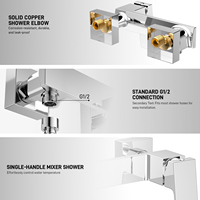 Robinet de douche thermostatique mural TOPWAY moderne en laiton chromé poli à poignée unique, haute qualité pour salle de bain
