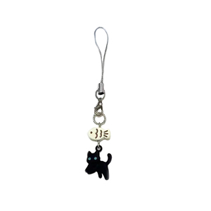 Porte-clés chat noir mignon, chaîne de téléphone portable dessin animé, pendentif pour écouteurs/appareil photo, chaîne décorative pour sac, porte-clés Kawaii, accessoires Y2K - Product Image 5