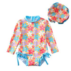 Nouveau <span class=keywords><strong>maillot</strong></span> de <span class=keywords><strong>bain</strong></span> une pièce pour bébé pour filles <span class=keywords><strong>maillot</strong></span> de <span class=keywords><strong>bain</strong></span> à couverture complète grande taille imprimé fleuri 1pc costume - Product Image 2