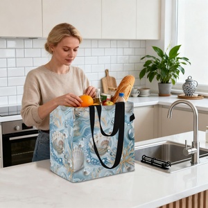 Bolso de Mano Grande Reutilizable para Mujer con Diseño de Conchas Hawaianas, Acolchado de Poliéster, con Logotipo Impreso Personalizado - Product Image 6