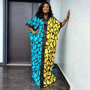 Robes <span class=keywords><strong>en</strong></span> Tissu Wax <span class=keywords><strong>Africain</strong></span> Styles Ankara Boubou Maxi Kaftan 2024 Grandes Tailles Femmes <span class=keywords><strong>Robe</strong></span> Ample Imprimée Patchwork Paillettes - Product Image 2