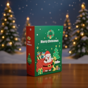 Boîte à bonbons de noël en forme de livre, boîte-cadeau en papier de dessin animé pour fête de vacances, anniversaire, mariage, pâtisserie du père noël, 10 pièces - Product Image 2