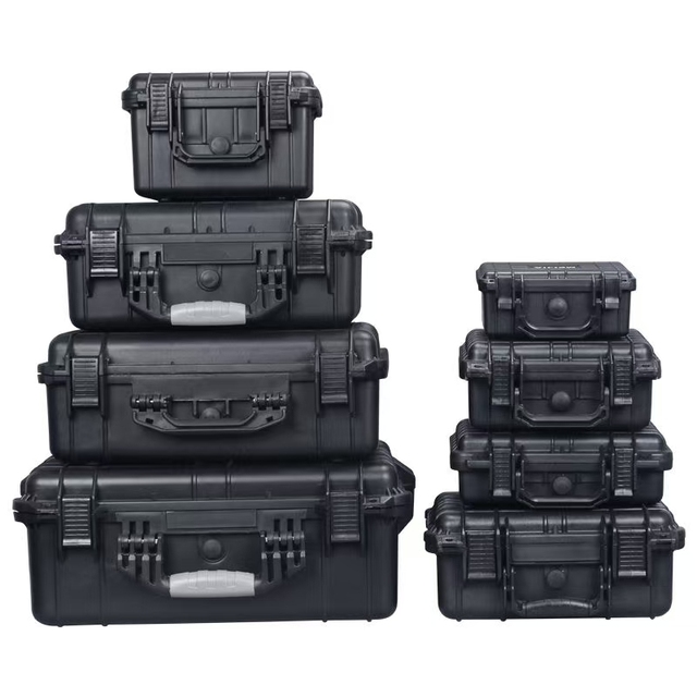 IP67 Black Waterproof Hard Plastic Case Foam Durable ABS/PP Material Shockproof Tool Boxes Equipment Carrying Protective Case