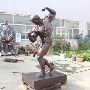 Lifesize Metal Brass Large Bronze Custom Nude Muscle Man Sculptures Statue