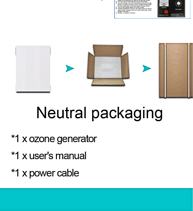 Zc004 Generador esterilizador de aire de ozono Esterilización Cosméticos Embalaje de alimentos Taller Espacio