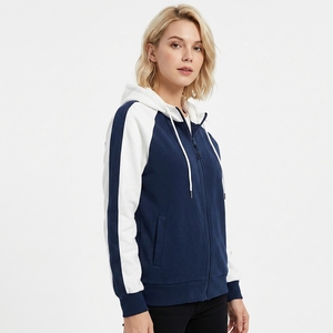 <span class=keywords><strong>Sweat</strong></span>-shirt à capuche unisexe avec fermeture éclair, en polaire, color block, patchwork, coupe ample, chaud, pour le printemps, l'automne et l'hiver - Product Image 3