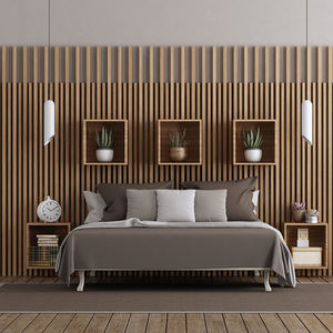 Offre Spéciale économique maison intérieur panneau mural cannelé WPC panneau mural à lattes revêtement panneau mural - Product Image 3