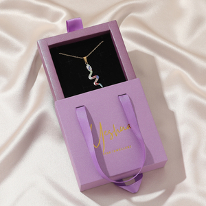 Caja de Joyería de Lujo Personalizada con Cajón Deslizante, Asa de Listón e Inserto de Satén para Anillos, Aretes, Collares y Pulseras - Product Image 3