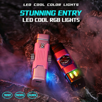 Briquet Électrique à Double Arc avec Logo Personnalisé, Briquet Plasma Rotatif Anti-Stress, Rechargeable USB-C, Coupe-Vent, Lumière RGB, Vente en Gros OEM