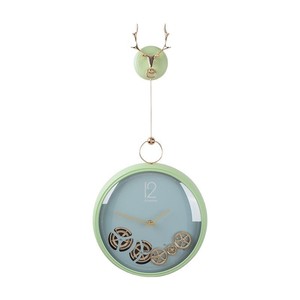 Modern Minimalist Wall Clock Round Milky Color Moving Gears Battery Powered Living Room Decor - Product Image 5